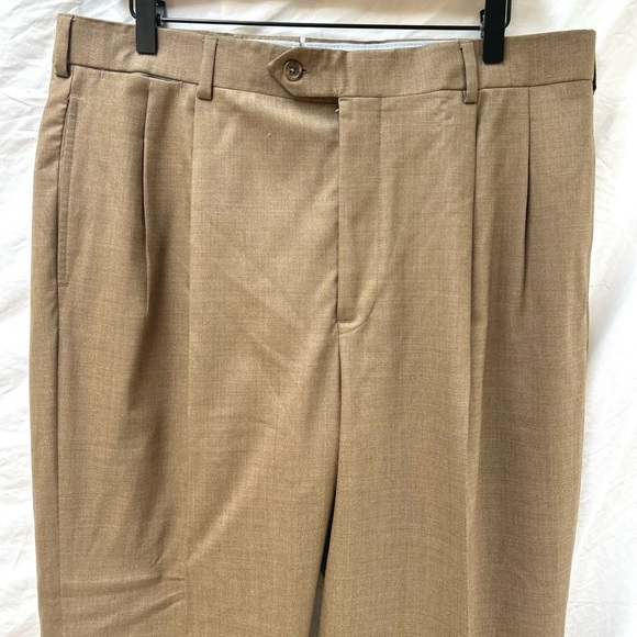 Brooks Brothers Country Club Dress Pants Men's 37 X 30 Brown Madison Saxon Wool - Picture 3 of 9